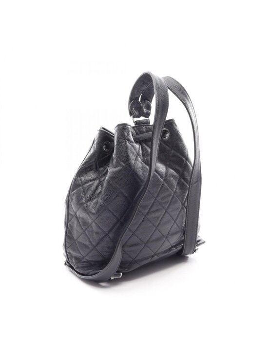 Chanel Backpack Quilted Black Caviar Leather Drawstring main image 14